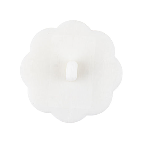 Italian White Faceted Shank Back Flower Button - 44L/28mm