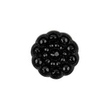 Italian Black Decorative Circles Floral Shank Back Button - 30L/19mm