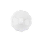 Italian White Decorative Circles Floral Shank Back Button - 36L/23mm