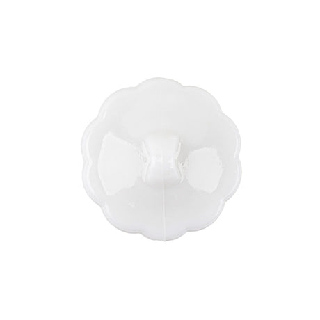 Italian White Decorative Circles Floral Shank Back Button - 36L/23mm