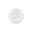 Italian White Decorative Circles Floral Shank Back Button - 36L/23mm