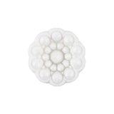 Italian White Decorative Circles Floral Shank Back Button - 36L/23mm
