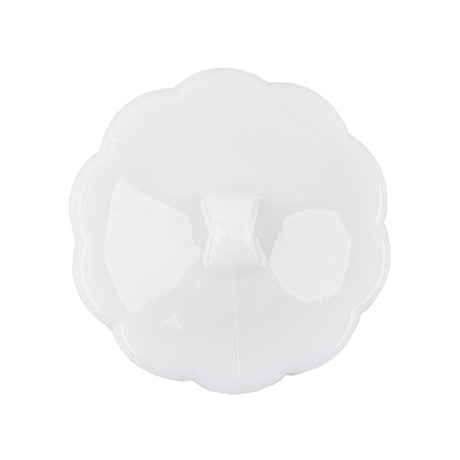 Italian White Decorative Circles Floral Shank Back Button - 44L/28mm