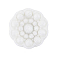 Italian White Decorative Circles Floral Shank Back Button - 44L/28mm
