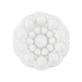 Italian White Decorative Circles Floral Shank Back Button - 44L/28mm