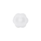 Italian White Floral and Geometric Shank Back Nylon Button - 24L/15mm
