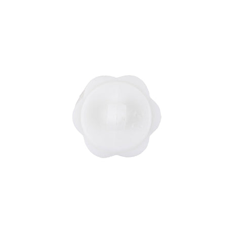 Italian White Floral and Geometric Shank Back Nylon Button - 24L/15mm