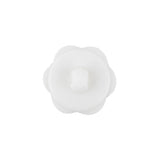 Italian White Floral and Geometric Shank Back Nylon Button - 32L/20mm