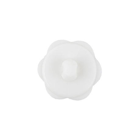 Italian White Floral and Geometric Shank Back Nylon Button - 32L/20mm