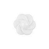 Italian White Floral and Geometric Shank Back Nylon Button - 32L/20mm