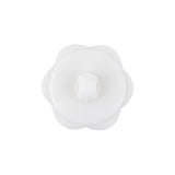 Italian White Floral and Geometric Shank Back Nylon Button - 36L/23mm