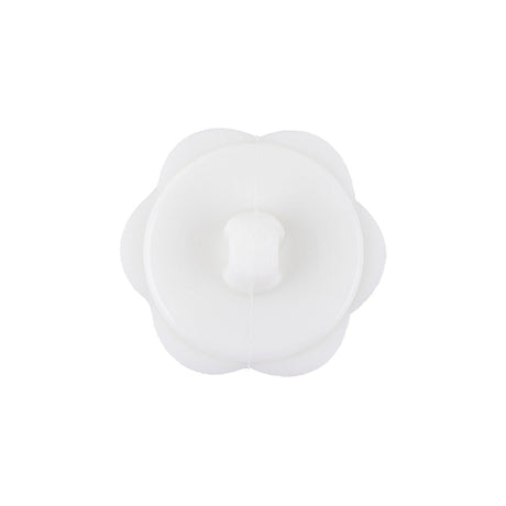 Italian White Floral and Geometric Shank Back Nylon Button - 36L/23mm