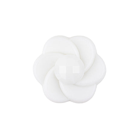Italian White Floral and Geometric Shank Back Nylon Button - 36L/23mm