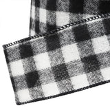 Buffalo Plaid Black & White Wired Ribbon, 2-1/2" Wide, 25 Yards