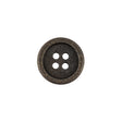 Italian Bronze Shallow Plate 4-Hole Metal Look Coat Button - 24L/15mm