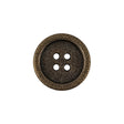 Italian Hint of Gold Bronze Shallow Plate 4-Hole Metal Look Coat Button - 32L/20mm