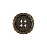 Italian Hint of Gold Bronze Shallow Plate 4-Hole Metal Look Coat Button - 32L/20mm