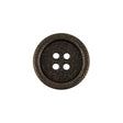 Italian Bronze Shallow Plate 4-Hole Metal Look Coat Button - 32L/20mm