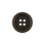 Italian Bronze Shallow Plate 4-Hole Metal Look Coat Button - 32L/20mm