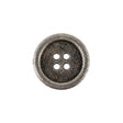 Italian Carbon Silver Shallow Plate 4-Hole Metal Look Coat Button - 36L/23mm