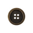 Italian Hint of Gold Bronze Shallow Plate 4-Hole Metal Look Coat Button - 36L/23mm