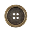 Italian Golden Bronze Shallow Plate 4-Hole Metal Look Coat Button - 44L/28mm