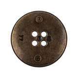 Italian Hint of Gold Bronze Shallow Plate 4-Hole Metal Look Coat Button - 44L/28mm