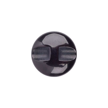 Italian Black Faceted Metal Look Self Back Button - 28L/18mm