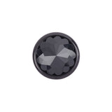 Italian Black Faceted Metal Look Self Back Button - 28L/18mm