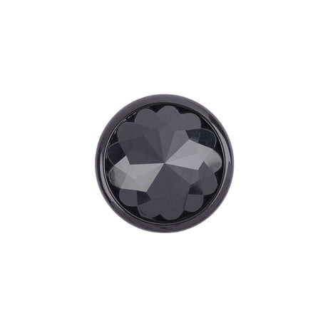 Italian Black Faceted Metal Look Self Back Button - 28L/18mm