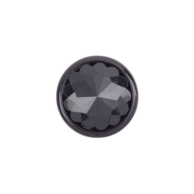 Italian Black Faceted Metal Look Self Back Button - 28L/18mm