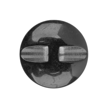 Italian Black Faceted Metal Look Self Back Button - 40L/25.5mm