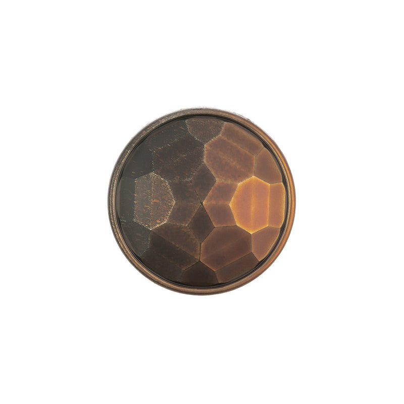 Italian Matte Bronze Faceted Metal Look Shank Back Button - 32L/20mm