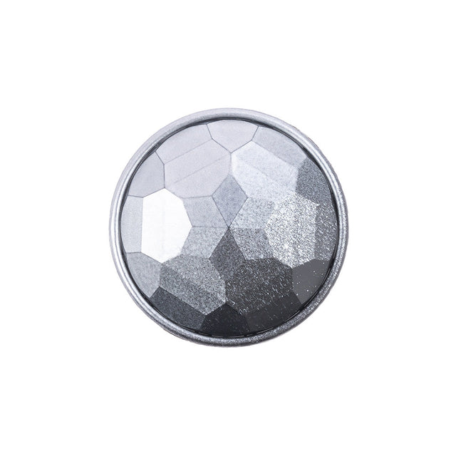 Italian Matte Steel Faceted Metal Look Shank Back Button - 36L/23mm