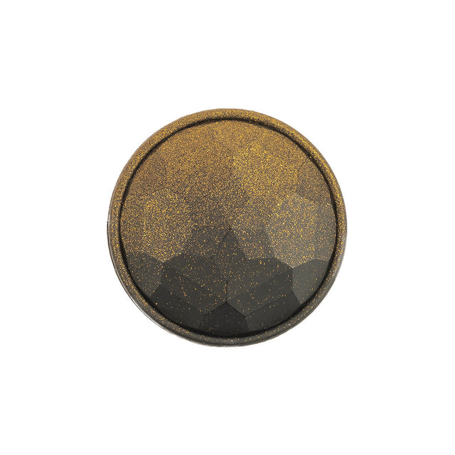 Italian Matte Brass Faceted Metal Look Shank Back Button - 36L/23mm