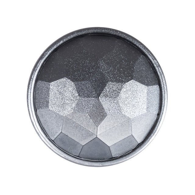 Italian Matte Steel Faceted Metal Look Shank Back Button - 44L/28mm