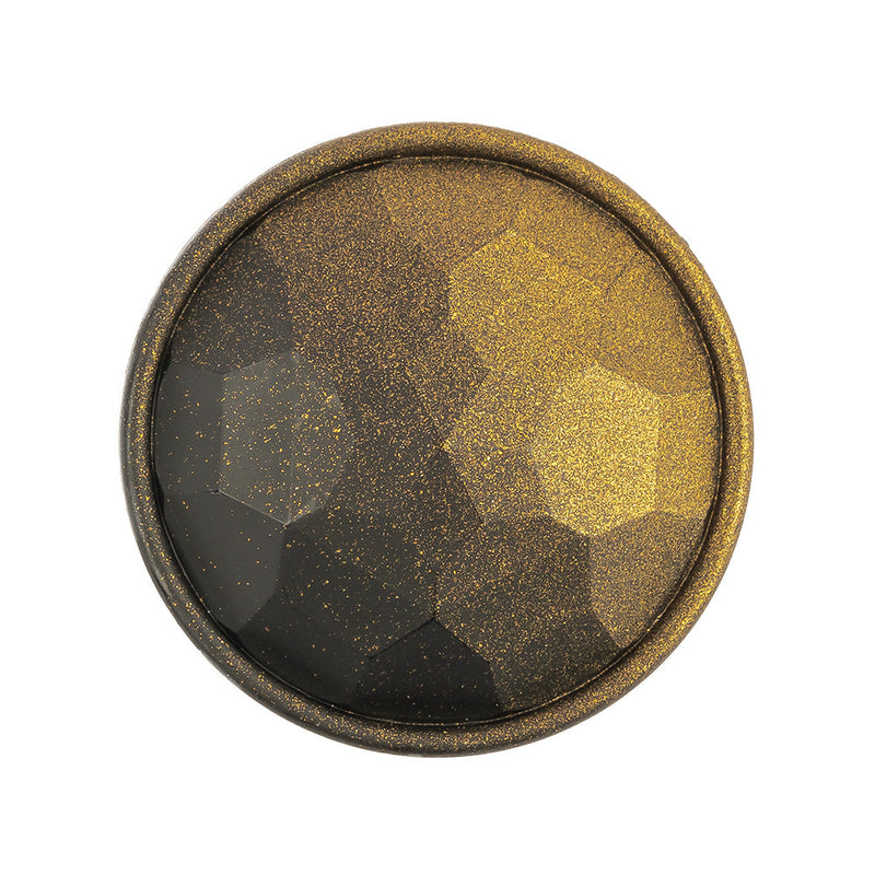 Italian Matte Brass Faceted Metal Look Shank Back Button - 44L/28mm