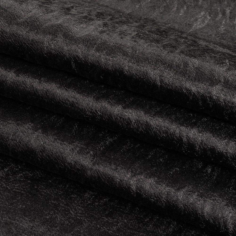Black Shimmering Tactile Polyester and Cotton Woven
