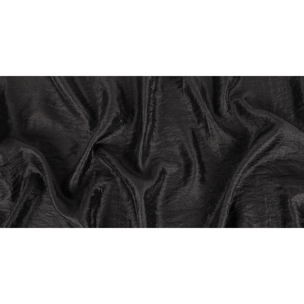 Black Shimmering Tactile Polyester and Cotton Woven