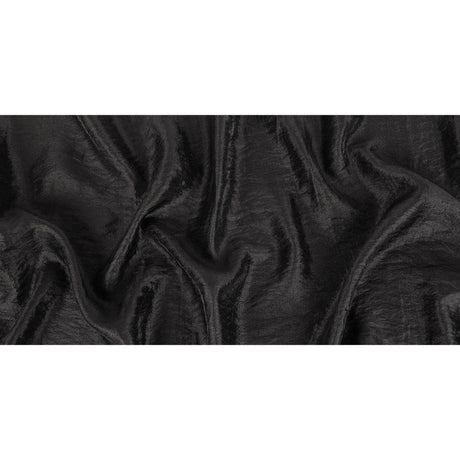 Black Shimmering Tactile Polyester and Cotton Woven
