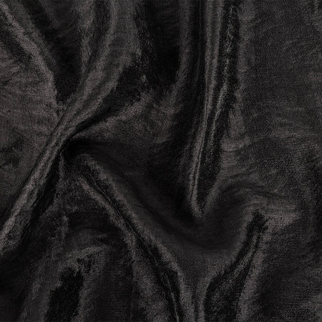 Black Shimmering Tactile Polyester and Cotton Woven