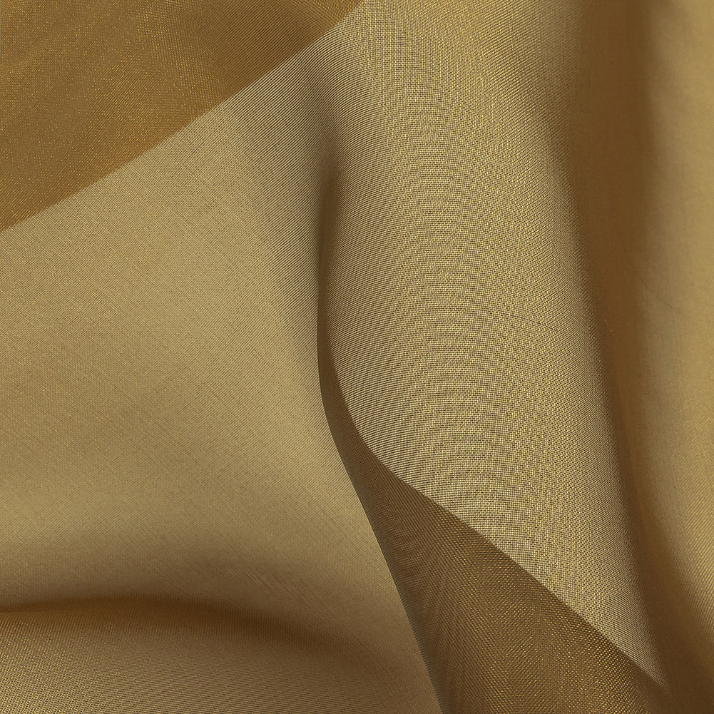 Golden Olive Polyester Organza