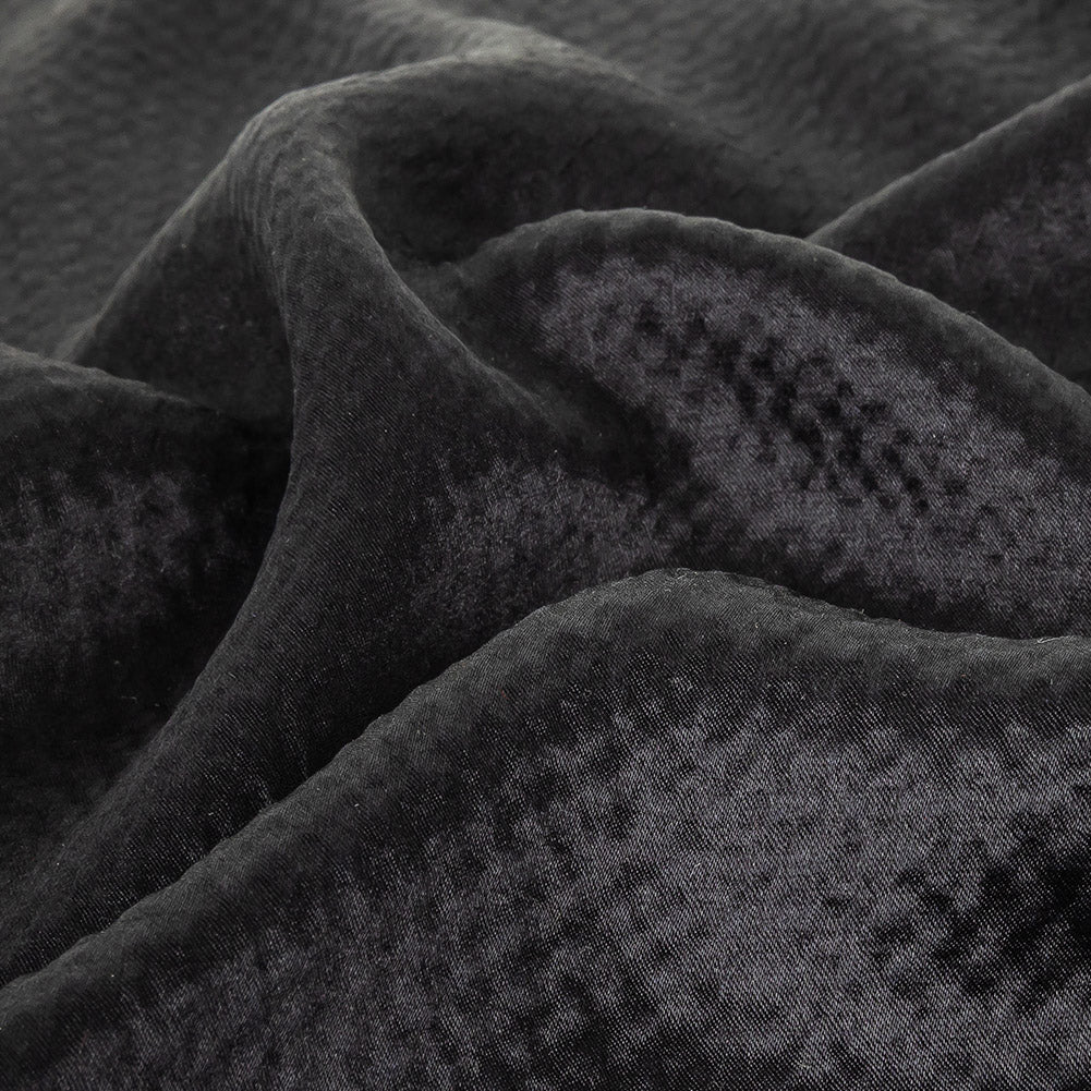 Black Striped Silk Seersucker