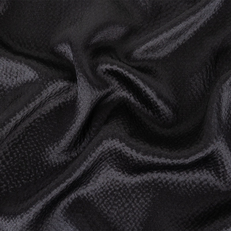 Black Striped Silk Seersucker