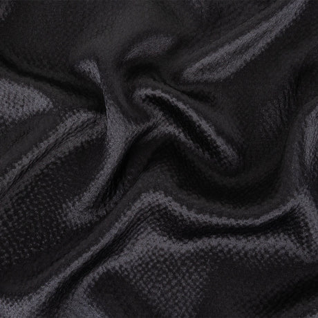 Black Striped Silk Seersucker
