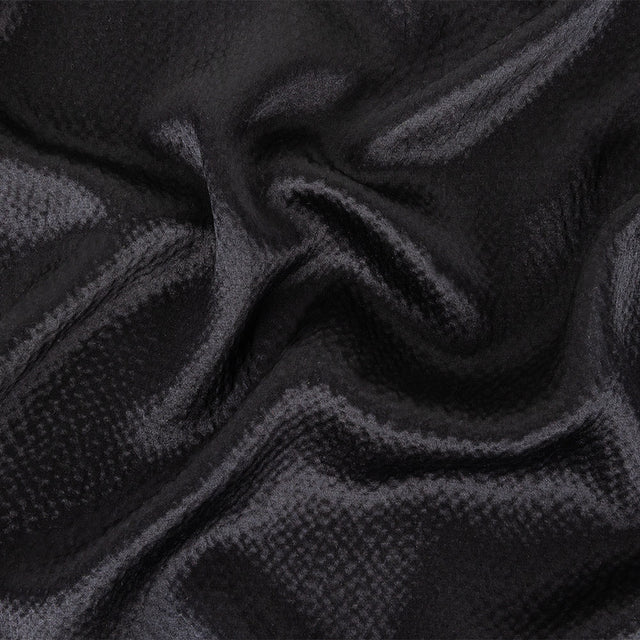 Black Striped Silk Seersucker