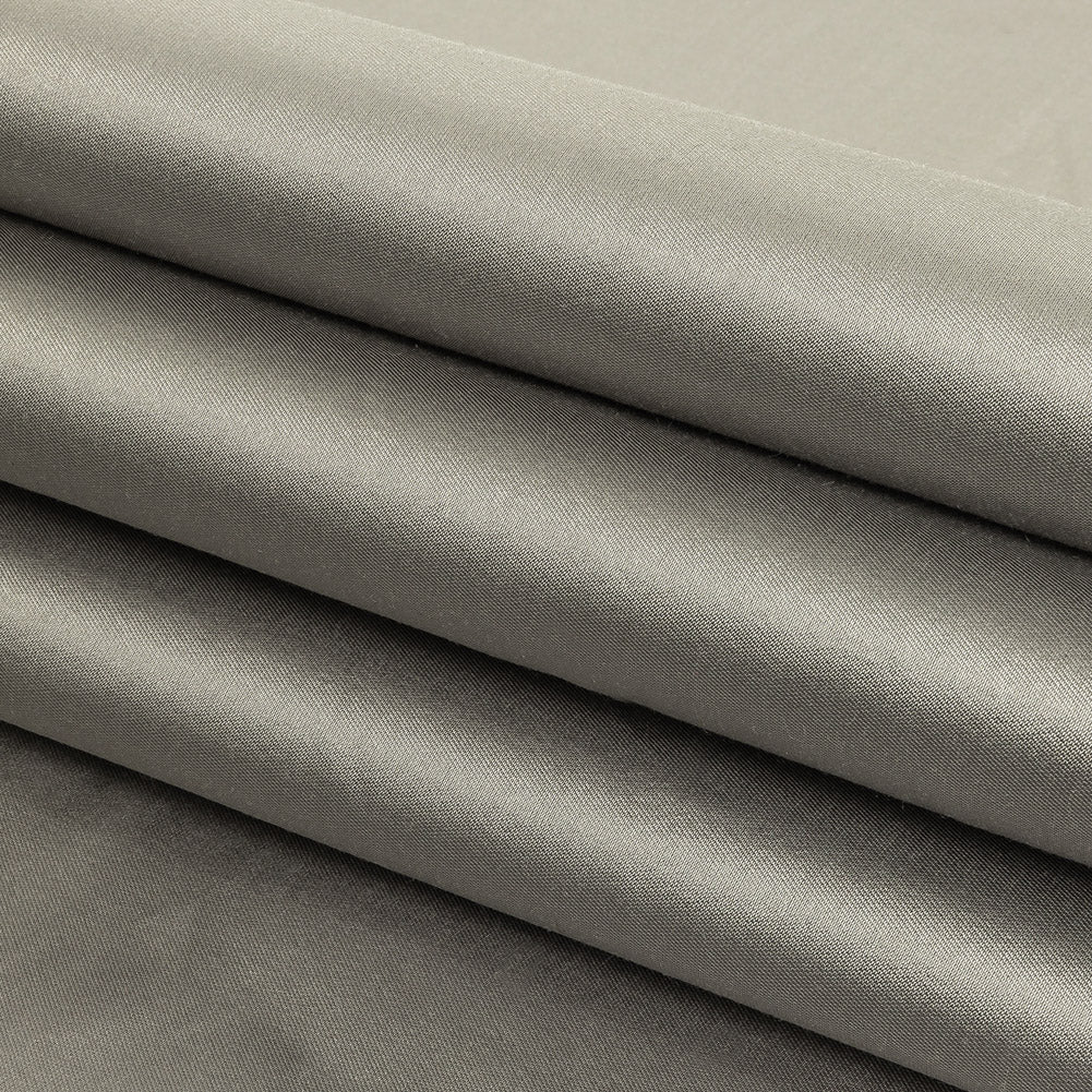 Ash Gray Luminous Silk and Wool Woven