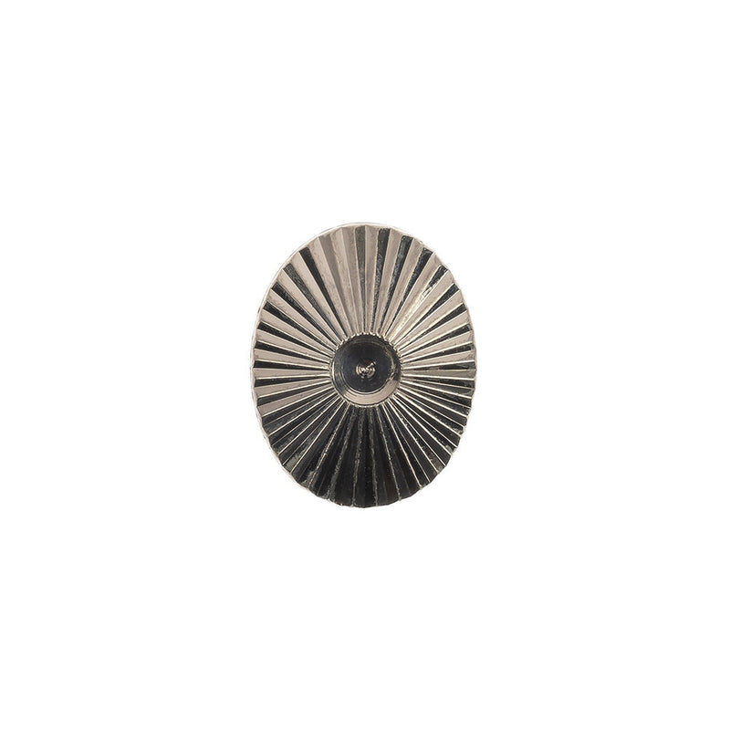 Italian Gunmetal Radiating Metal Look Shank Back Oval Button - 24L/15mm