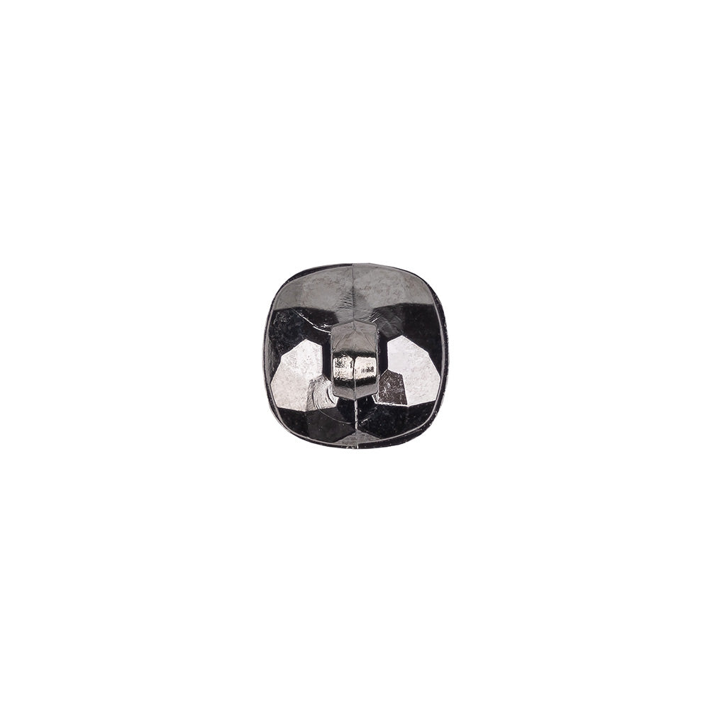 Italian Gunmetal Faceted Metal Look Shank Back Button - 18L/11.5mm