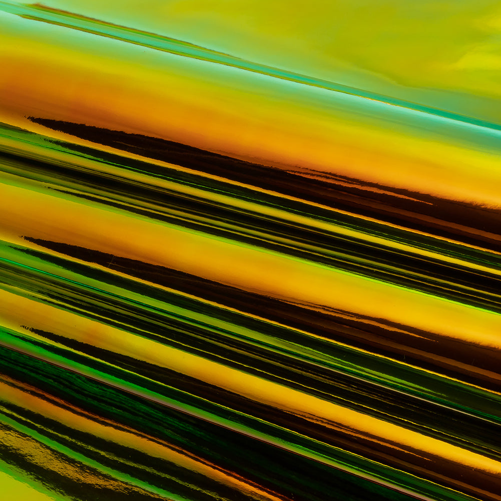 Kiki Iridescent Orange and Green Fabric-Backed Vinyl